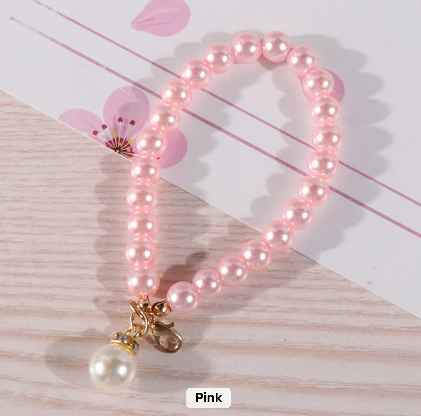 Pink pearl personalised photo keychain
