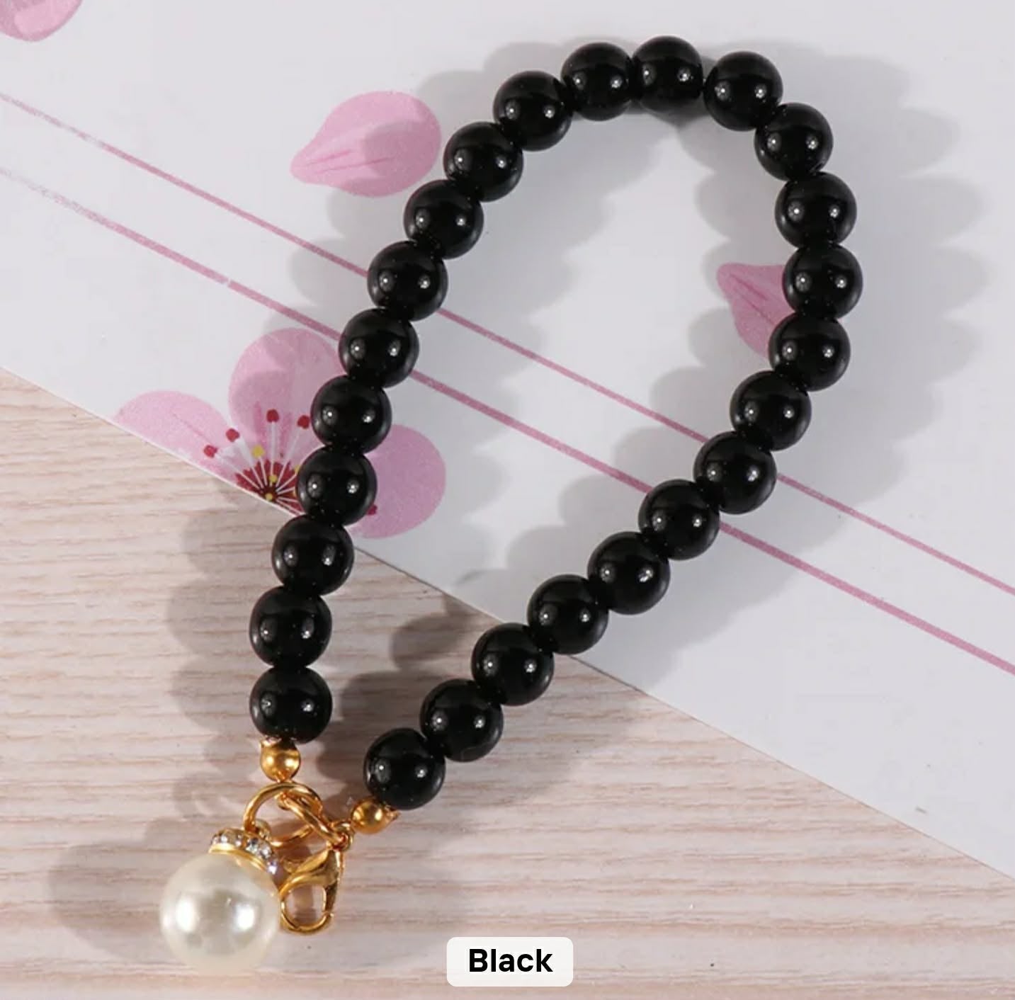 Black pearl personalised photo keychain